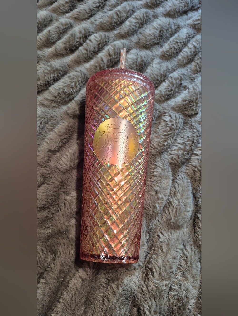 Starbucks Iridescent Rose Pink Diamond-Texture Tumbler
